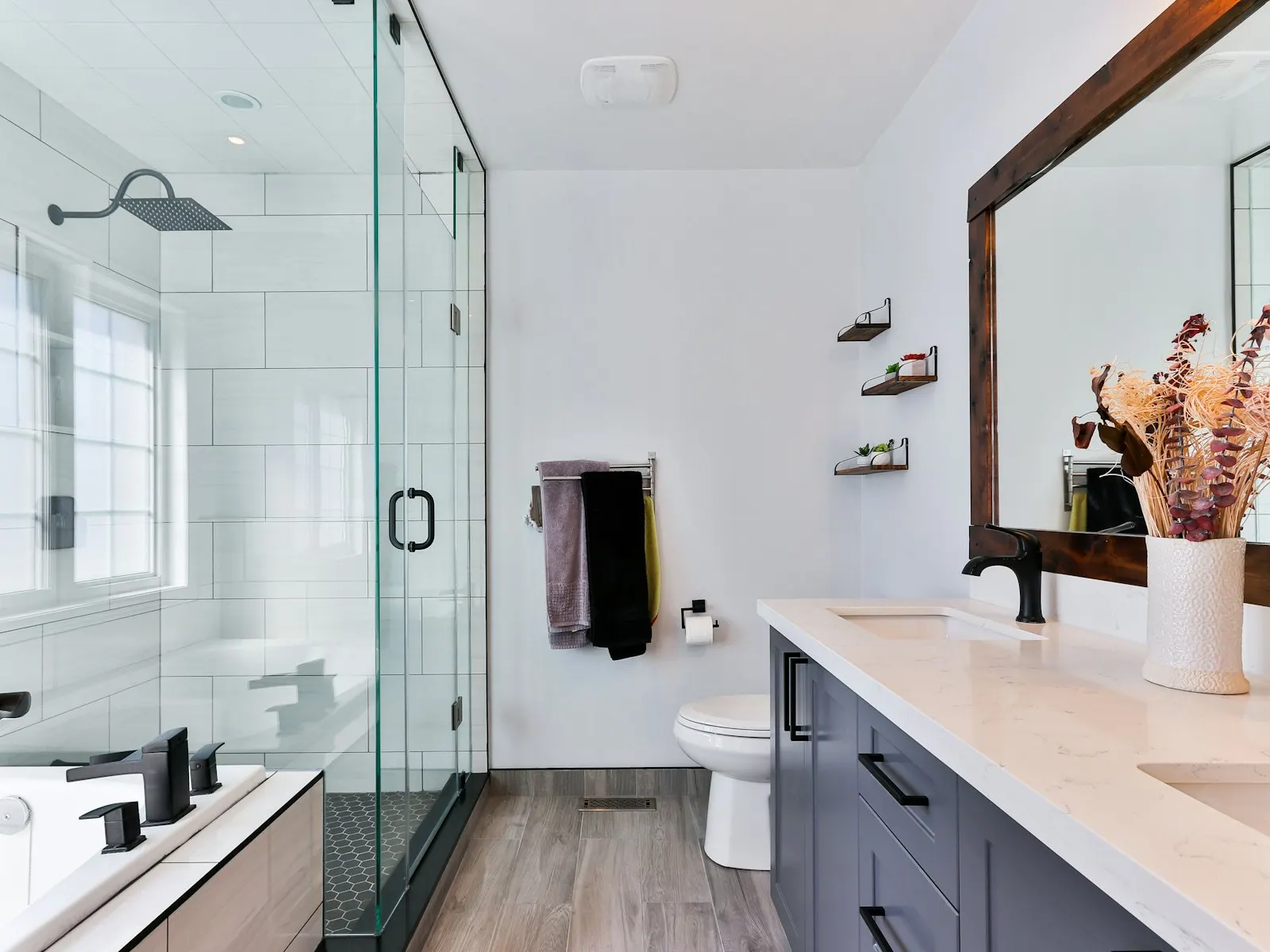 White bathrobe and bath mat