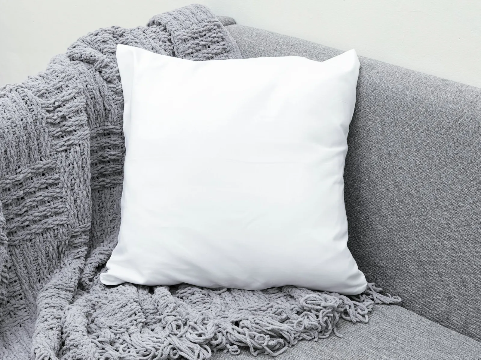 Pillow on a soft throw