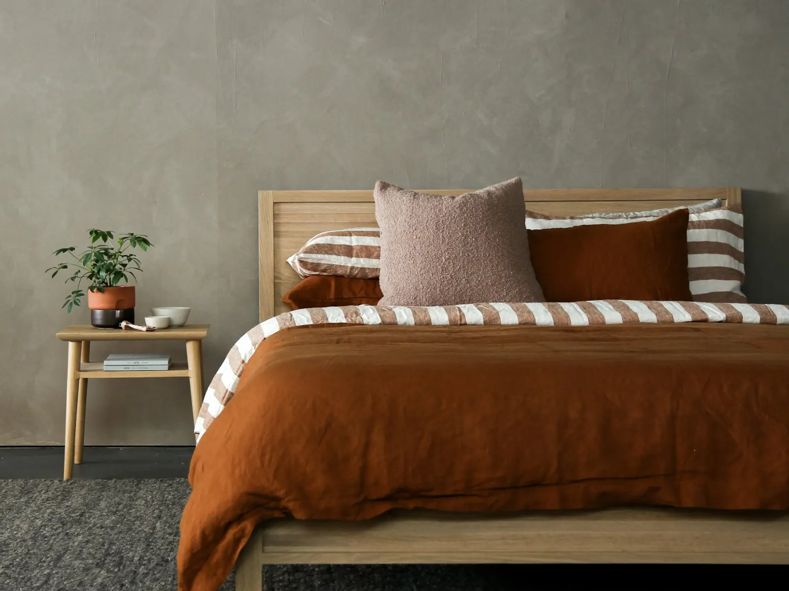 Polar fleece duvet cover set on a double bed